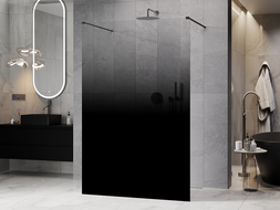 Mexen Kioto freistehende Duschwand 100 x 200 cm, ombre schwarz 8 mm, gebürstetes Gun Gray - 800-100-002-66-76