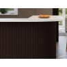 Mexen Ovalo 03 Probe von flexiblen, gerillten Wandpaneelen, technisches Furnier, Schwarze Eiche - S130-03-046-S
