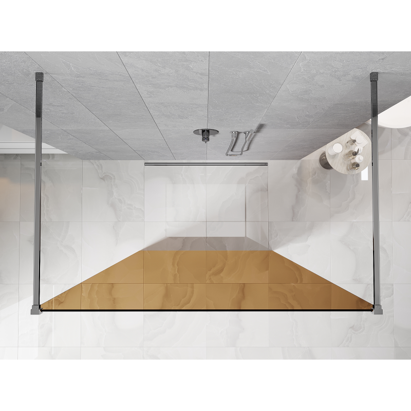Mexen Kioto Freistehende Duschwand 110 x 200 cm, Bronze 8 mm, Chrom - 800-110-002-01-32