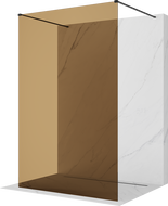 Mexen Kioto freistehende Duschwand 140 x 200 cm, Bronzeton 8 mm, schwarz - 800-140-002-70-32