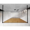 Mexen Kioto freistehende Duschwand 140 x 200 cm, Bronzeton 8 mm, schwarz - 800-140-002-70-32