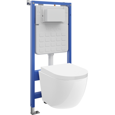 Mexen Lena Unterputz-WC-Set Tex Slim mit WC-Schüssel Tornado und Absenkautomatik, weiß - 610030220200T