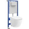 Mexen Lena Unterputz-WC-Set pneumatischer Rahmen Tex Air Slim mit WC-Schüssel Tornado und Absenkautomatik, weiß