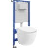 Mexen Lena Unterputz-WC-Set mit pneumatischem Tex Air Slim Rahmen, WC-Schüssel und Softclose-Sitz, weiß - 610030220200A