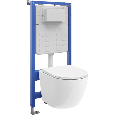 Mexen Lena Unterputz-WC-Set pneumatischer Rahmen Tex Air Slim mit WC-Schüssel und Softclose-Sitz, weiß - 610030220300A