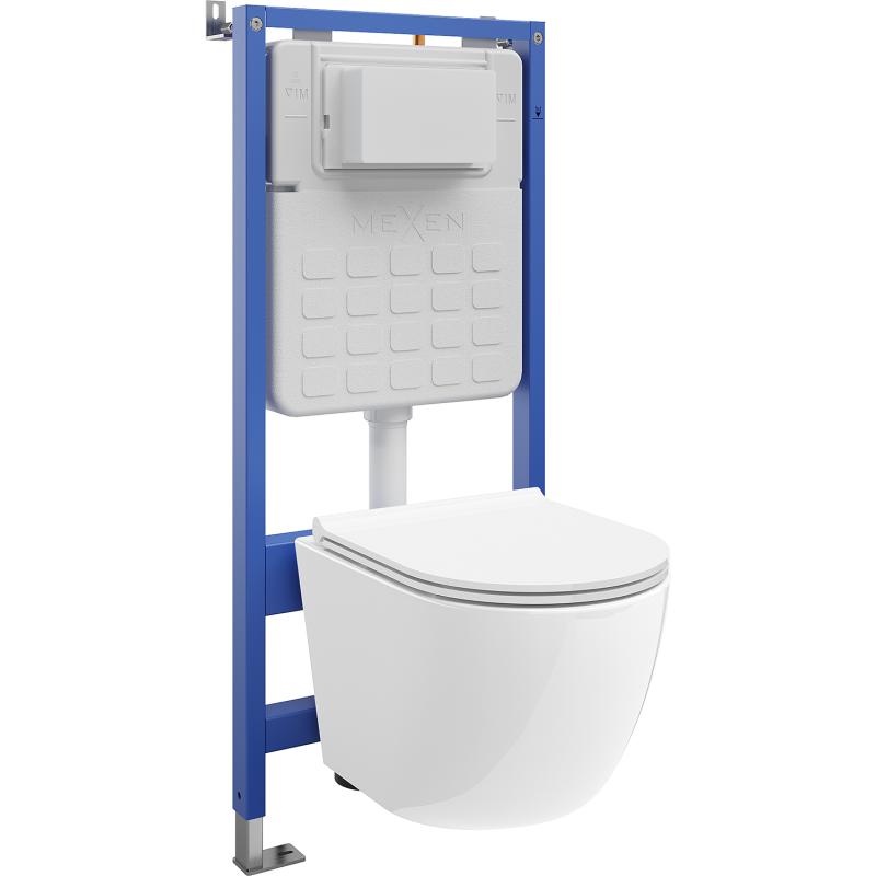 Mexen Lena Unterputz-WC-Set Tex Slim mit WC-Schüssel Tornado und Absenkautomatik, weiß - 610030220500T