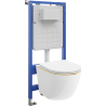 Mexen Lena Unterputz-WC-Slim-Tex-Set mit WC-Schüssel und Absenkautomatik, weiß/golden - 610030224005
