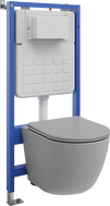Mexen Lena Unterputz-WC-Set Tex Slim mit WC-Schüssel und Soft-Close-Sitz, hellgrau matt - 610030224061