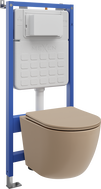 Mexen Lena Unterputz-WC-Set Tex Slim mit WC-Schüssel und Soft-Close-Sitz, Cappuccino matt - 610030224064