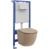 Mexen Lena WC-Unterputz-Set mit pneumatischem Tex Air Slim Rahmen, WC-Schüssel und Soft-Close-Deckel, cappuccino matt