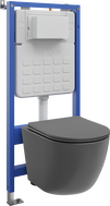 Mexen Lena Unterputz-WC-Set Tex Slim mit WC-Schüssel und Absenkautomatik, dunkelgrau matt - 610030224071