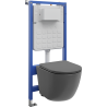 Mexen Lena Unterputz-WC-Set, pneumatischer Rahmen Tex Air Slim mit WC-Schüssel und Absenk-Soft-Schließung, dunkelgrau matt