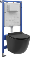 Mexen Lena WC-Unterputz-Set Slim-Tex-Rahmen mit WC-Schüssel Tornado und Soft-Close-Sitz, schwarz matt - 610030220185T