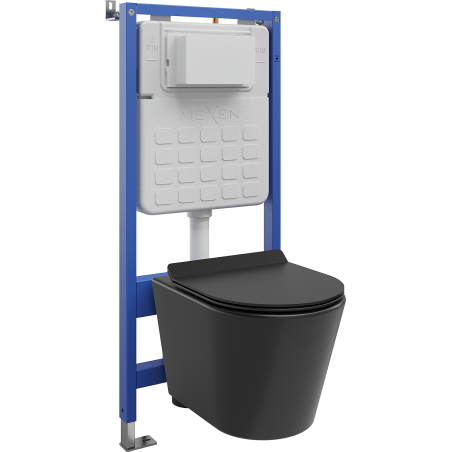 Mexen Rico Unterputz-WC-Set Rahmen Tex Slim mit WC-Schüssel und Absenkautomatik, schwarzmatt - 610030720185