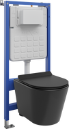 Mexen Rico Unterputz-WC-Set mit pneumatischem Rahmen Tex Air Slim, WC-Schüssel Tornado und Soft-Close-Sitz, schwarz matt