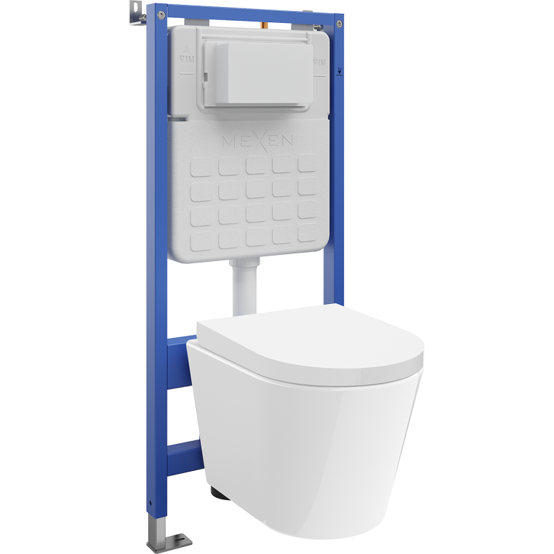 Mexen Rico Unterputz-WC-Set Tex Slim mit WC-Schüssel und Soft-Close-Sitz, weiß - 610030720200