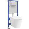 Mexen Rico WC-Unterputzset pneumatischer Tex Air Slim Rahmen mit WC-Schüssel Tornado und Softclose Sitz, weiß - 610030720200TA