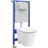 Mexen Rico Unterputz-WC-Set pneumatischer Rahmen Tex Air Slim mit WC-Schüssel Tornado und Soft-Close-Sitz, weiß