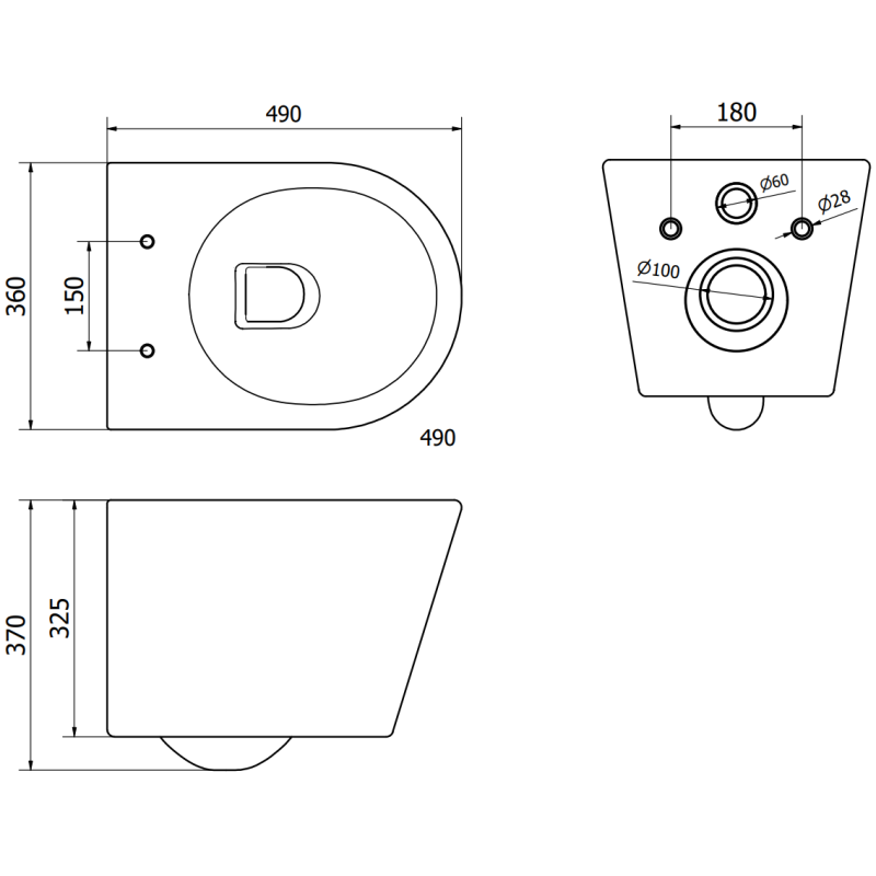 Mexen Rico Unterputz-WC-Set mit pneumatischem Tex Air Slim Rahmen mit Tornado-WC-Schüssel und Soft-Close-Sitz, weiß