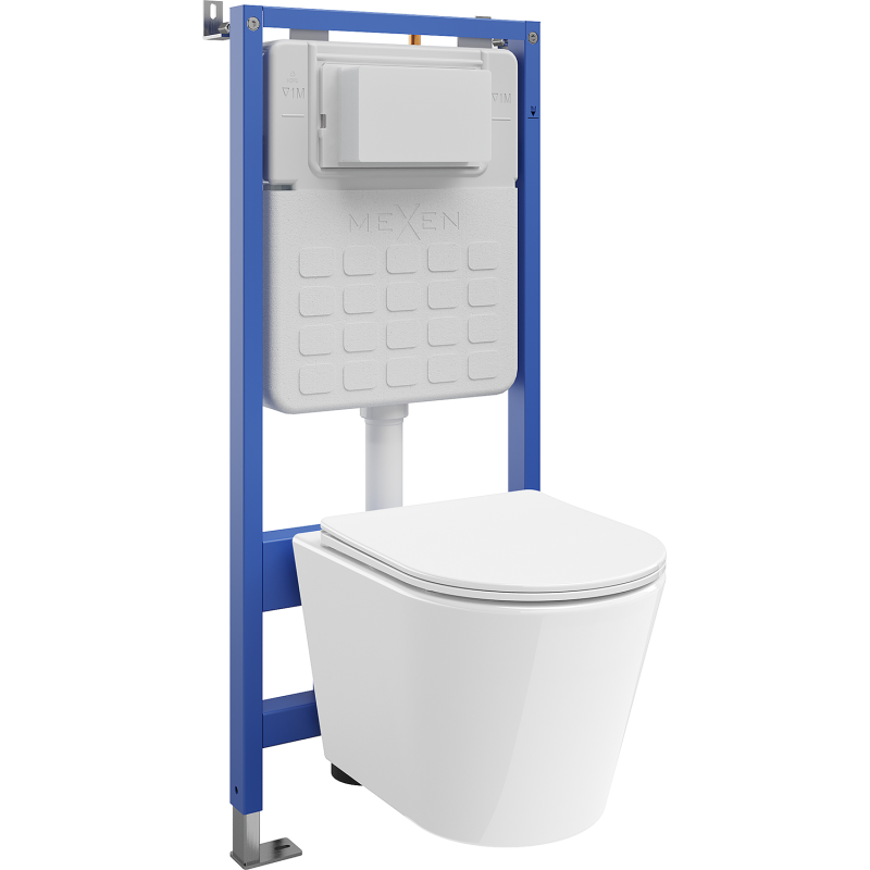Mexen Rico Unterputz-WC-Set mit Tex Slim Rahmen, Tornado WC-Schüssel und Absenkautomatik, weiß - 610030720300T
