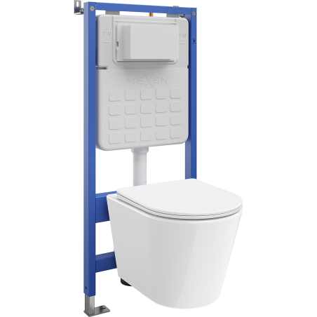 Mexen Rico Unterputz-WC-Set mit Tex Slim Rahmen, Tornado WC-Schüssel und Absenkautomatik, weiß - 610030720300T