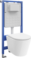 Mexen Rico Unterputz-WC-Set mit pneumatischem Tex Air Slim Gestell, WC-Schüssel und Absenkautomatik, weiß - 610030720300A
