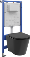 Mexen Rico Unterputz-WC-Set pneumatischer Rahmen Tex Air Slim mit WC-Schüssel und Softclose-Deckel, schwarz matt