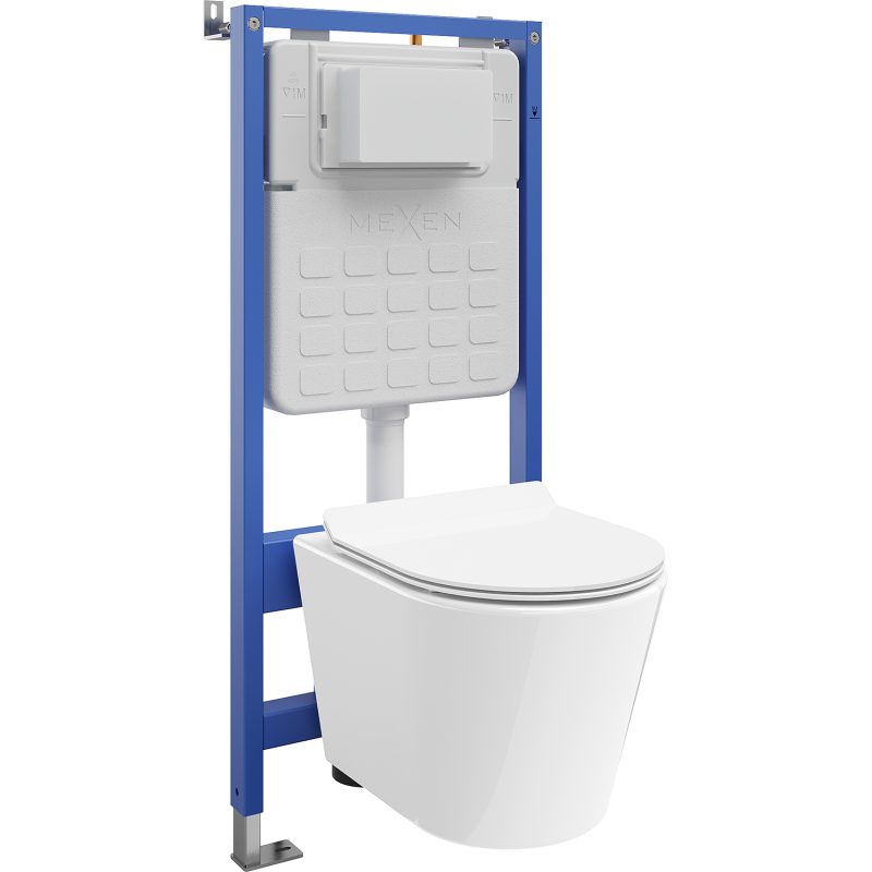 Mexen Rico Unterputz-WC-Set Tex Slim mit WC-Schüssel Tornado und Soft-Close-Sitz, weiß - 610030724000T
