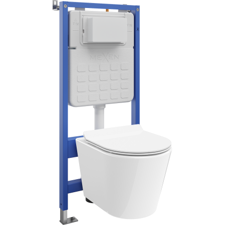 Mexen Rico Unterputz-WC-Set Tex Slim mit WC-Schüssel Tornado und Soft-Close-Sitz, weiß - 610030724000T
