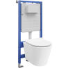 Mexen Rico Unterputz-Toilettenset pneumatischer Tex Air Slim Rahmen mit WC-Schüssel Tornado und Soft-Close-Sitz, weiß