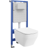 Mexen Riva Unterputz-WC-Set pneumatischer Rahmen Tex Air Slim mit WC-Schüssel Tornado und Absenkautomatikdeckel, weiß