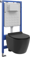 Mexen Carmen Unterputz-WC-Set pneumatische Tex Air Slim Konstruktion mit WC-Tornado-Schüssel und Softclose-Sitz, schwarzmatt
