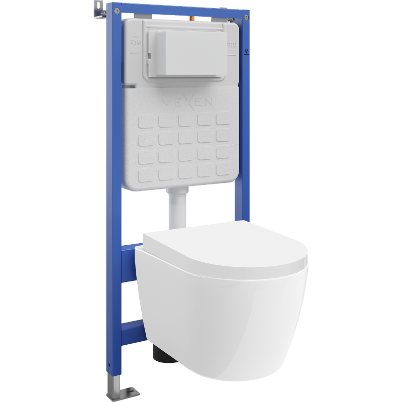 Mexen Carmen Wand-WC-Unterputz-Set Tex Air Slim mit Tornado-WC-Schüssel und Soft-Close-Sitz, weiß - 610030880200TA
