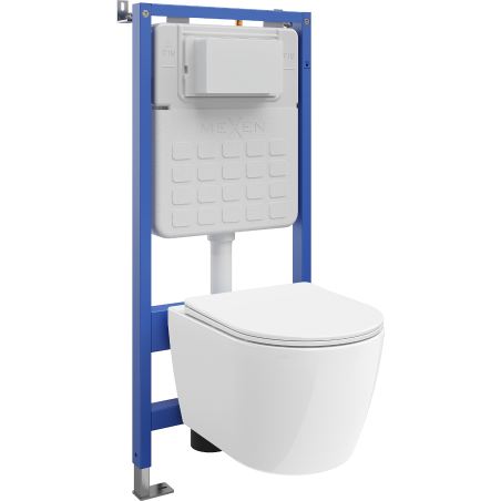Mexen Carmen Unterputz-WC-Set mit Tex Slim Rahmen, WC-Schüssel und Softclose-Sitz, weiß - 610030880300