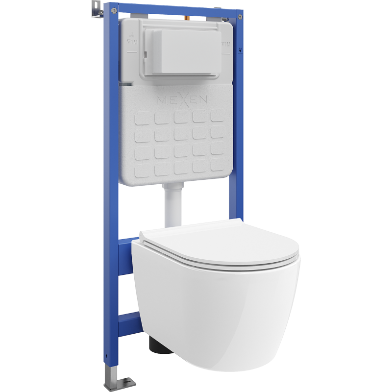 Mexen Carmen Unterputz-WC-Set Tex Slim mit WC-Schüssel Tornado und Soft-Close-Sitz, weiß - 610030880500T