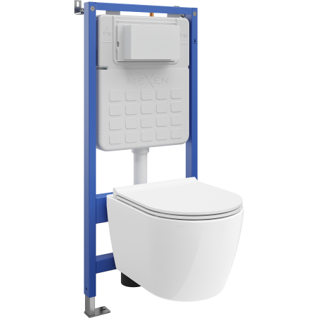 Mexen Carmen Unterputz-WC-Set Tex Slim mit WC-Schüssel Tornado und Soft-Close-Sitz, weiß - 610030880500T