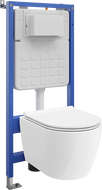 Mexen Carmen Unterputz-WC-Set Tex Air Slim mit pneumatischem Gestell, WC-Schüssel Tornado und Soft-Close-Sitz, weiß