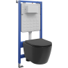 Mexen Carmen Unterputz-WC-Set Tex Air Slim pneumatischer Rahmen mit WC-Schüssel und Soft-Close-Sitz, schwarzmatt
