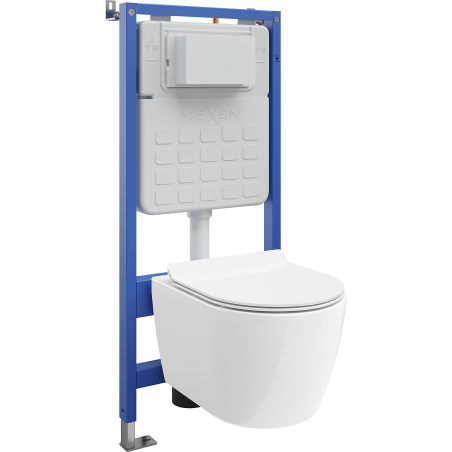 Mexen Carmen Unterputz-WC-Set Tex Slim mit WC-Schüssel Tornado und Soft-Close-Sitz, weiß - 610030884000T