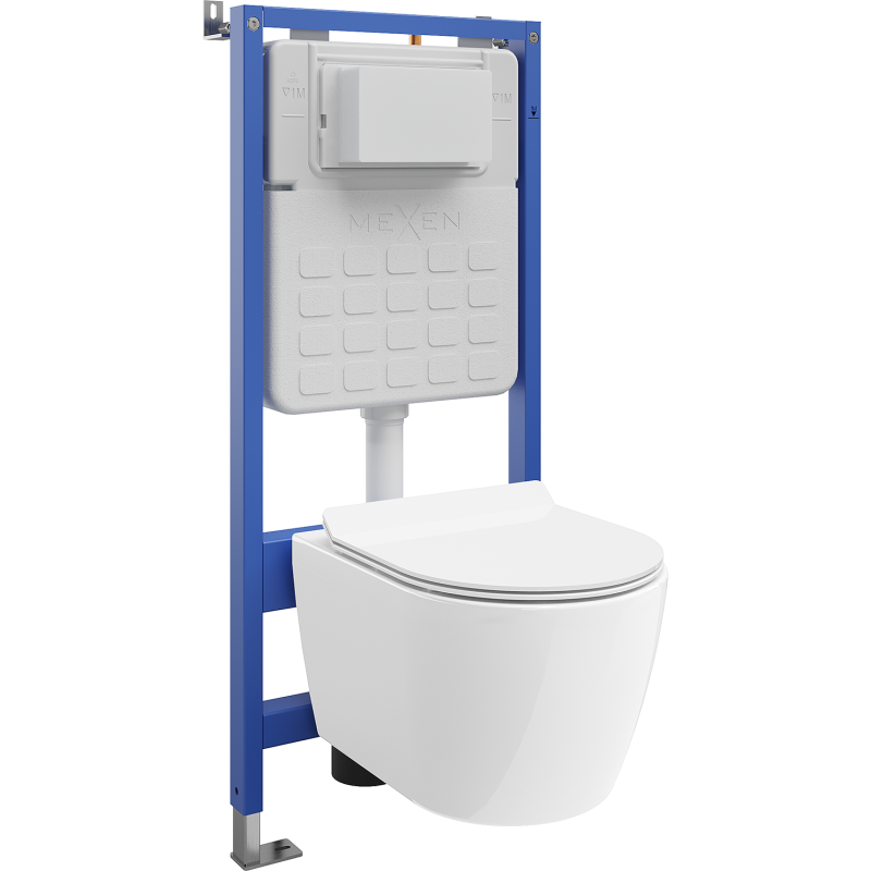 Mexen Carmen Unterputz-WC-Set Tex Slim mit WC-Schüssel und Soft-Close-Sitz, weiß - 610030884000