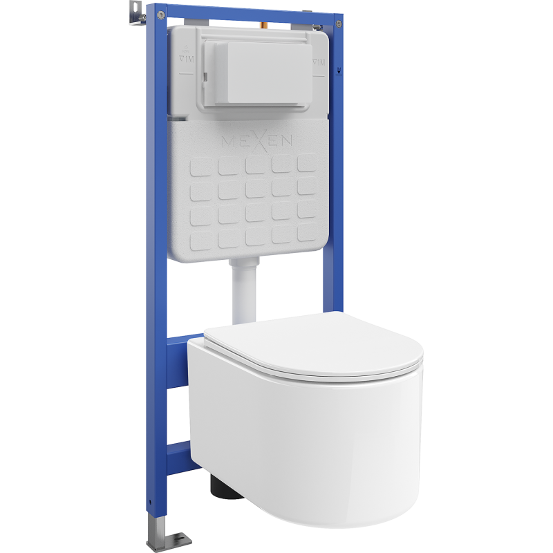 Mexen Sofia Unterputz-WC-Set Tex Slim mit Tornado-WC-Becken und Softclose-Sitz, weiß - 610030540300T