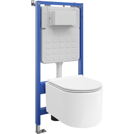 Mexen Sofia Unterputz-WC-Set mit pneumatischem Tex Air Slim Rahmen, WC-Schüssel und Softclose-Sitz, weiß - 610030540500A