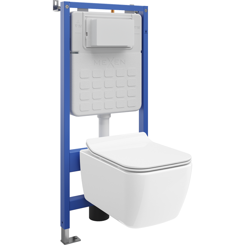Mexen Stella Unterputz-WC-Set Tex Slim mit WC-Schüssel und Soft-Close-Sitz, weiß - 610030680800