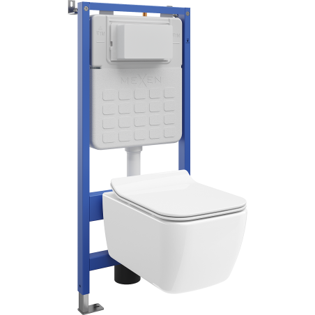 Mexen Stella Unterputz-WC-Set pneumatischer Rahmen Tex Air Slim mit WC-Schüssel und Soft-Close-Sitz, weiß - 610030680800A