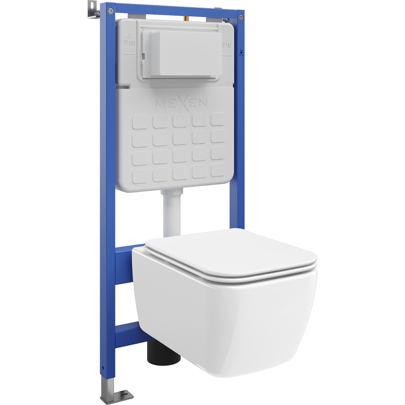 Mexen Stella Unterputz-WC-Set pneumatische Tex Air Slim Heberglocke mit WC-Schüssel und Soft-Close-Sitz, weiß - 610030680900A