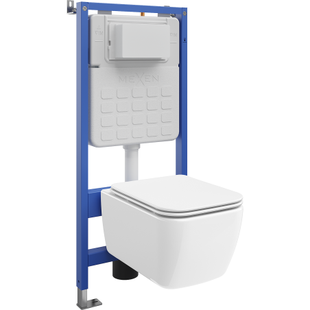 Mexen Stella Unterputz-WC-Set pneumatische Tex Air Slim Heberglocke mit WC-Schüssel und Soft-Close-Sitz, weiß - 610030680900A