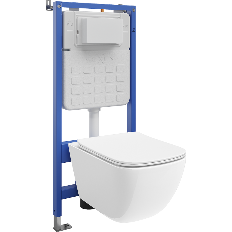 Mexen Timo Unterputz-WC-Set Tex Slim mit WC-Schüssel Tornado und Absenkautomatik, weiß - 610030650200T