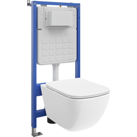 Mexen Timo Unterputz-WC-Set Tex Slim mit WC-Schüssel Tornado und Absenkautomatik, weiß - 610030650200T