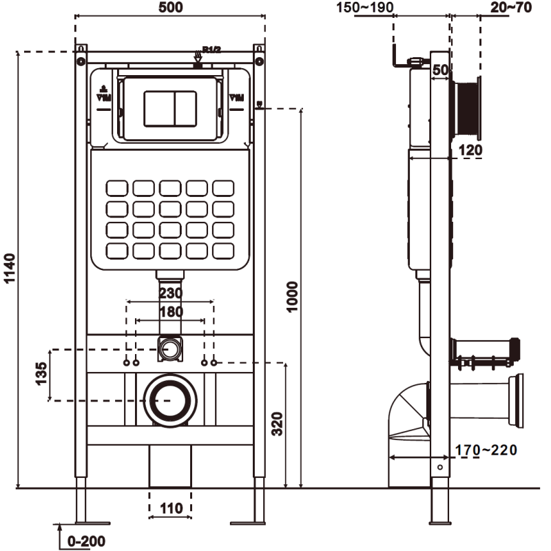 Mexen Timo Unterputz-WC-Set Tex Slim mit WC-Schüssel Tornado und Absenkautomatik, weiß - 610030650200T