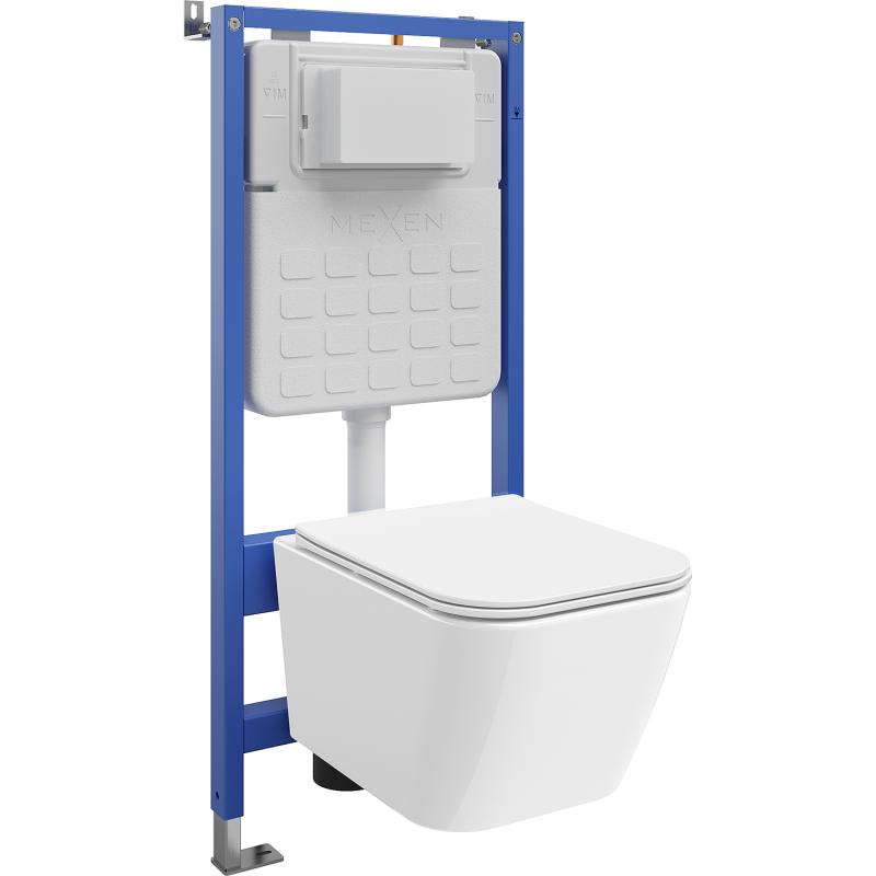 Mexen Madox Unterputz-WC-Set Tex Slim mit WC-Schüssel und Soft-Close-Deckel, weiß - 610030154000